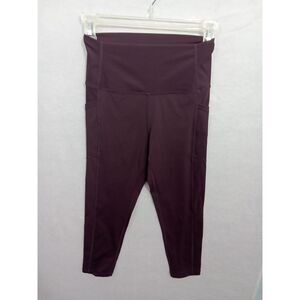 Zyia Active sz 4 purple yoga workout leggings capri‎ stretch active wear